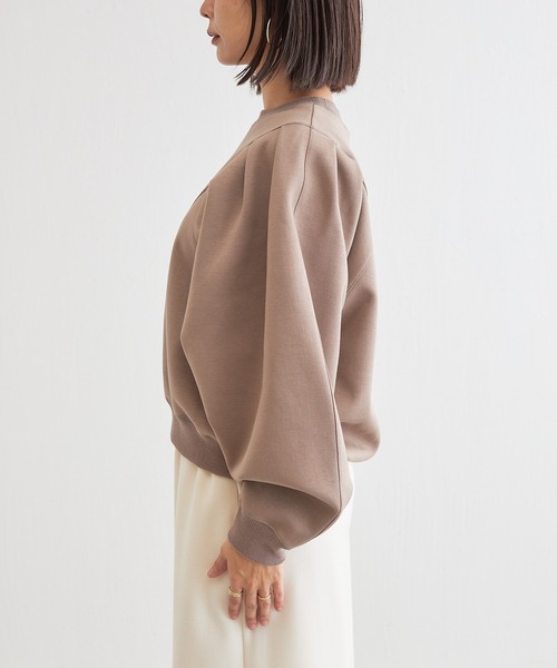 BONbazaar（ボンバザール）の「タックスリーブダンボールプルオーバー（Tシャツ/カットソー・レディース・オフホワイト/ブラック/モカ・FREE）」の10枚目の写真