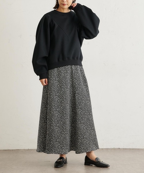 BONbazaar（ボンバザール）の「タックスリーブダンボールプルオーバー（Tシャツ/カットソー・レディース・オフホワイト/ブラック/モカ・FREE）」の7枚目の写真