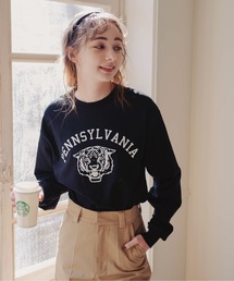 ANGIE | GILDANカレッジロゴオーバーサイズロンT(Tシャツ/カットソー)