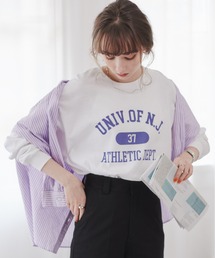 ANGIE | 【2022年秋冬新色】GILDANカレッジロゴオーバーサイズロンT(Tシャツ/カットソー)