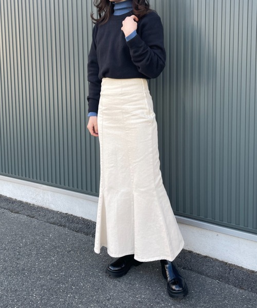 Chiaro(キアロ)の「ツイルハイウエストマーメイドスカート(スカート・レディース・ブラック/グリーン/アイボリー・FREE)」の5枚目の写真