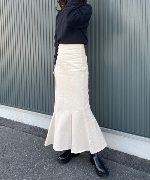 Chiaro(キアロ)の「ツイルハイウエストマーメイドスカート(スカート・レディース・ブラック/グリーン/アイボリー・FREE)」の21枚目の写真