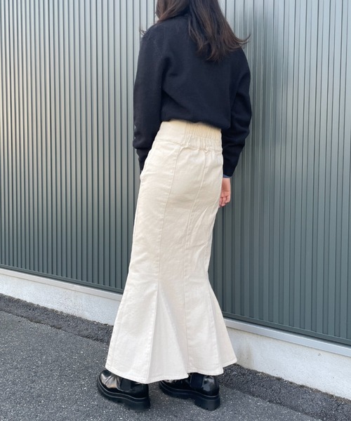 Chiaro(キアロ)の「ツイルハイウエストマーメイドスカート(スカート・レディース・ブラック/グリーン/アイボリー・FREE)」の9枚目の写真