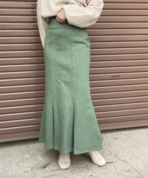 Chiaro(キアロ)の「ツイルハイウエストマーメイドスカート(スカート・レディース・ブラック/グリーン/アイボリー・FREE)」の20枚目の写真