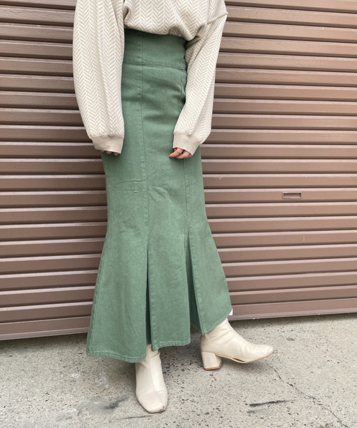 Chiaro(キアロ)の「ツイルハイウエストマーメイドスカート(スカート・レディース・ブラック/グリーン/アイボリー・FREE)」の10枚目の写真