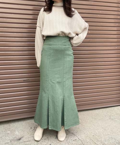 Chiaro(キアロ)の「ツイルハイウエストマーメイドスカート(スカート・レディース・ブラック/グリーン/アイボリー・FREE)」の13枚目の写真