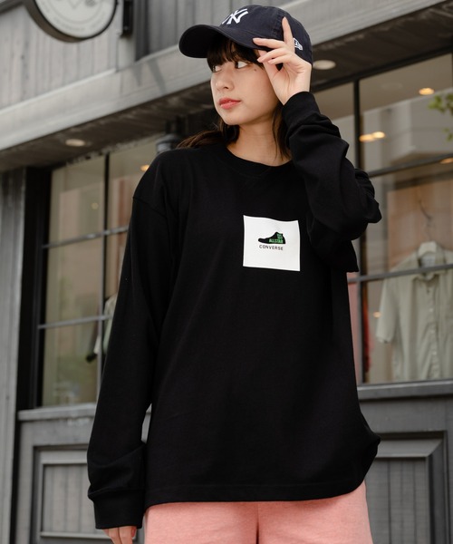 CONVERSE(コンバース)の「【CONVERSE/コンバース】バックプリントロンT ドロップショルダー/オーバーサイズ(Tシャツ/カットソー・メンズ・ブラック/ホワイト/ダークブルー/オフホワイト・MEDIUM/LARGE/X-LARGE)」の8枚目の写真
