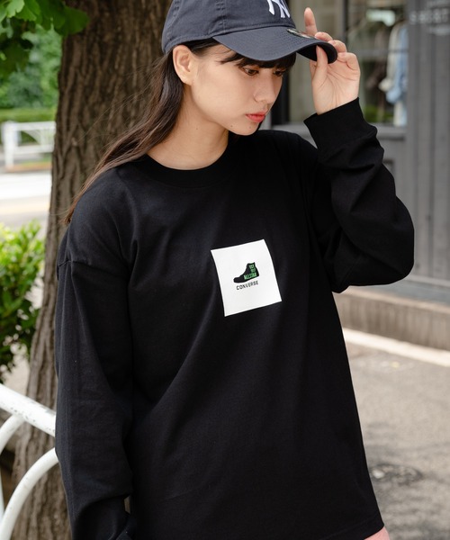 CONVERSE(コンバース)の「【CONVERSE/コンバース】バックプリントロンT ドロップショルダー/オーバーサイズ(Tシャツ/カットソー・メンズ・ブラック/ホワイト/ダークブルー/オフホワイト・MEDIUM/LARGE/X-LARGE)」の9枚目の写真