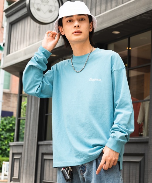 CONVERSE(コンバース)の「【CONVERSE/コンバース】バックプリントロンT ドロップショルダー/オーバーサイズ(Tシャツ/カットソー・メンズ・ブラック/ホワイト/ダークブルー/オフホワイト・MEDIUM/LARGE/X-LARGE)」の14枚目の写真