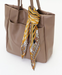 シュシュ付き3WAYスカーフ　幾何柄