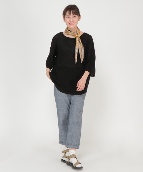 LBC（エルビーシー）の「シュシュ付き3WAYスカーフ　幾何柄（バンダナ/スカーフ・レディース・イエロー・FREE）」の11枚目の写真