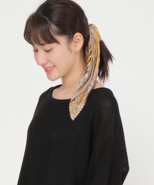 LBC（エルビーシー）の「シュシュ付き3WAYスカーフ　幾何柄（バンダナ/スカーフ・レディース・イエロー・FREE）」の13枚目の写真