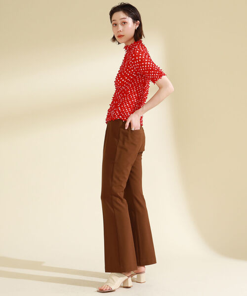 Ray BEAMS(レイビームス)の「Ray BEAMS / サイド カットアウト パンツ(その他パンツ・レディース・ダークブラウン/クリーム・1/0)」の8枚目の写真