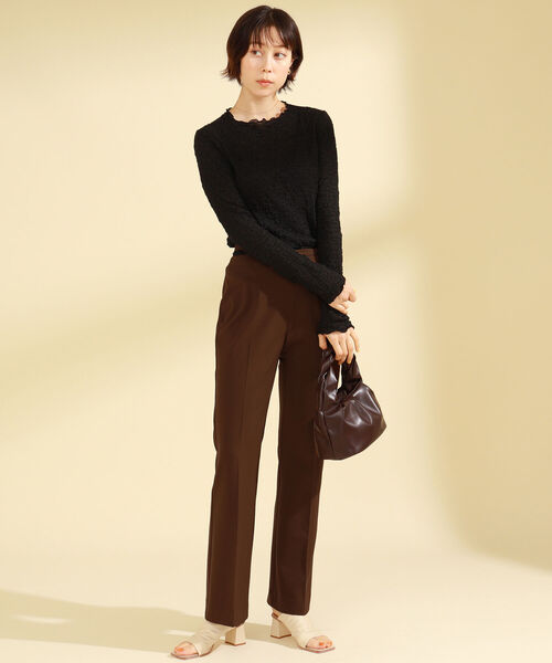 Ray BEAMS(レイビームス)の「Ray BEAMS / サイド カットアウト パンツ(その他パンツ・レディース・ダークブラウン/クリーム・1/0)」の16枚目の写真