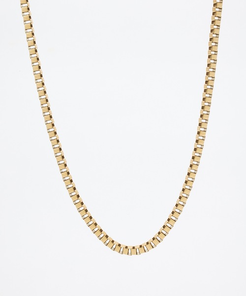 9ban（キューバン）の「【9ban】キューバン/ Box chain necklace（ネックレス・レディース・ゴールド・FREE）」の5枚目の写真