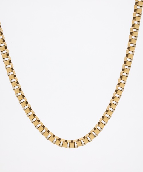 9ban（キューバン）の「【9ban】キューバン/ Box chain necklace（ネックレス・レディース・ゴールド・FREE）」の7枚目の写真