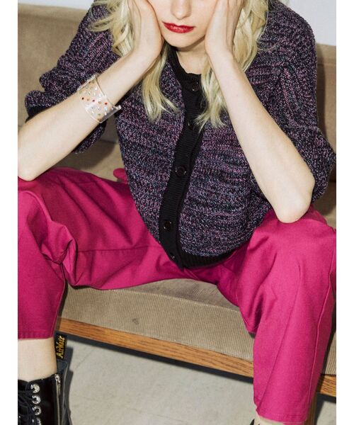 jouetie(ジュエティ)の「ミックスカラー2WAYサマーニットカーディガン(カーディガン/ボレロ・レディース・アイボリー/ブラック/オレンジ/ブルー・MEDIUM)」の3枚目の写真