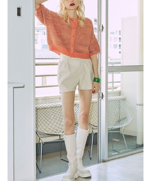 jouetie(ジュエティ)の「ミックスカラー2WAYサマーニットカーディガン(カーディガン/ボレロ・レディース・アイボリー/ブラック/オレンジ/ブルー・MEDIUM)」の12枚目の写真