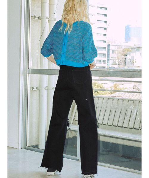 jouetie(ジュエティ)の「ミックスカラー2WAYサマーニットカーディガン(カーディガン/ボレロ・レディース・アイボリー/ブラック/オレンジ/ブルー・MEDIUM)」の9枚目の写真