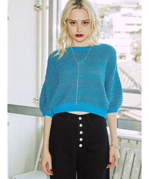 セール】ミックスカラー2WAYサマーニットカーディガン（カーディガン