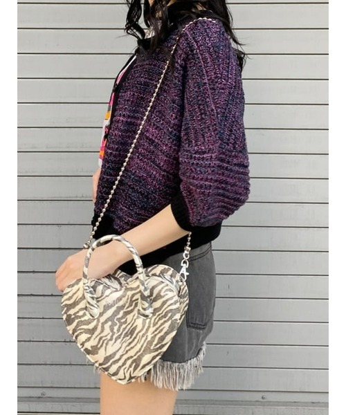 jouetie(ジュエティ)の「ミックスカラー2WAYサマーニットカーディガン(カーディガン/ボレロ・レディース・アイボリー/ブラック/オレンジ/ブルー・MEDIUM)」の7枚目の写真