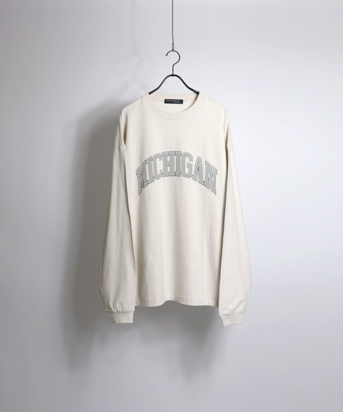 Confirm(コンファーム)の「Confirm / コンファーム カレッジロゴルーズシルエットロンT(Tシャツ/カットソー・メンズ・ホワイト/サンドグレー/ダークブルー/チャコールグレー/ナチュラル/グレイッシュベージュ・M/L)」の5枚目の写真