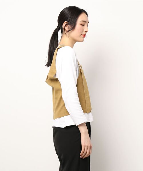 TINA：JOJUN（ティーナジョジュン）の「ベルト付き ニットベスト TINA：JOJUN（ベスト・レディース・ホワイト/イエロー/ブルー・M）」の21枚目の写真