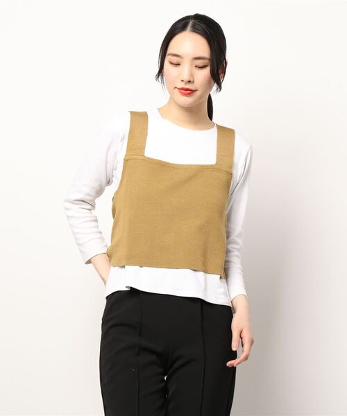 TINA：JOJUN（ティーナジョジュン）の「ベルト付き ニットベスト TINA：JOJUN（ベスト・レディース・ホワイト/イエロー/ブルー・M）」の22枚目の写真