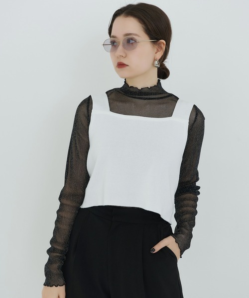 TINA：JOJUN（ティーナジョジュン）の「ベルト付き ニットベスト TINA：JOJUN（ベスト・レディース・ホワイト/イエロー/ブルー・M）」の8枚目の写真