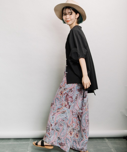 refinedworks(リファインドワークス)の「ペイズリー柄イージーワイドPT(その他パンツ・レディース・ネイビー/グリーン・FREE)」の15枚目の写真