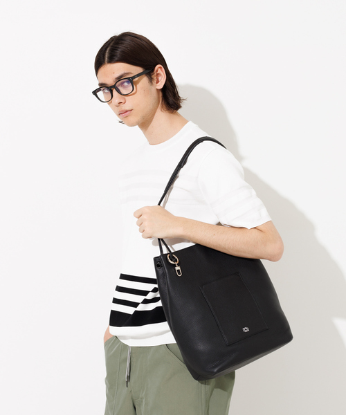 waku（ワク）の「【WAKU】別注 2WAY ソフトレザー トートバッグ（トートバッグ・メンズ・ブラック/グレー・フリー）」の22枚目の写真