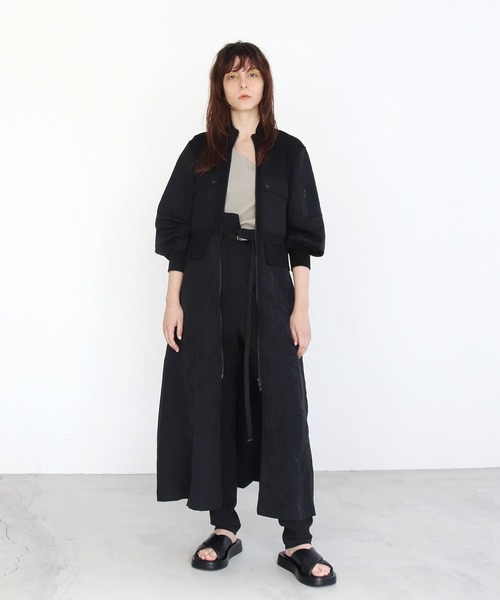 DRESSLAVE（ドレスレイブ）の「knit×taffeta combine MA-1(ニットタフタドッキングMA-1)（MA-1・レディース・ライトグレー/ブラック・38）」の3枚目の写真