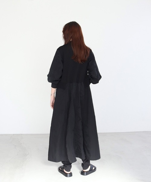 DRESSLAVE（ドレスレイブ）の「knit×taffeta combine MA-1(ニットタフタドッキングMA-1)（MA-1・レディース・ライトグレー/ブラック・38）」の5枚目の写真