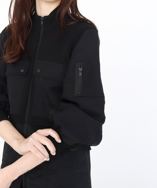 DRESSLAVE（ドレスレイブ）の「knit×taffeta combine MA-1(ニットタフタドッキングMA-1)（MA-1・レディース・ライトグレー/ブラック・38）」の7枚目の写真