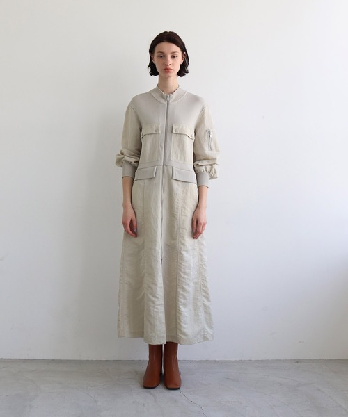 DRESSLAVE（ドレスレイブ）の「knit×taffeta combine MA-1(ニットタフタドッキングMA-1)（MA-1・レディース・ライトグレー/ブラック・38）」の14枚目の写真