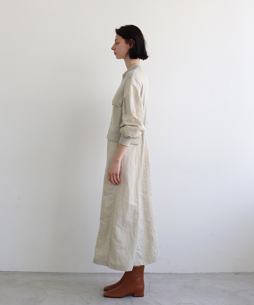 DRESSLAVE（ドレスレイブ）の「knit×taffeta combine MA-1(ニットタフタドッキングMA-1)（MA-1・レディース・ライトグレー/ブラック・38）」の15枚目の写真