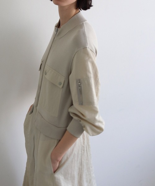 DRESSLAVE（ドレスレイブ）の「knit×taffeta combine MA-1(ニットタフタドッキングMA-1)（MA-1・レディース・ライトグレー/ブラック・38）」の19枚目の写真