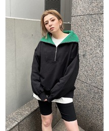 ENVYM | リブカラーハーフジップＰＯ(スウェット)