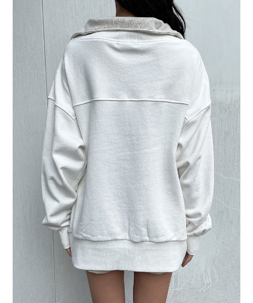 ENVYM（アンビー）の「リブカラーハーフジップＰＯ（スウェット・レディース・ホワイト/ブラック/ベージュ・FREE）」の20枚目の写真