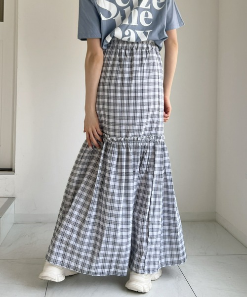 at12:03（アットイチニーゼロサン）の「ティアードスリットロングスカート（スカート・レディース・ホワイト・FREE）」の15枚目の写真