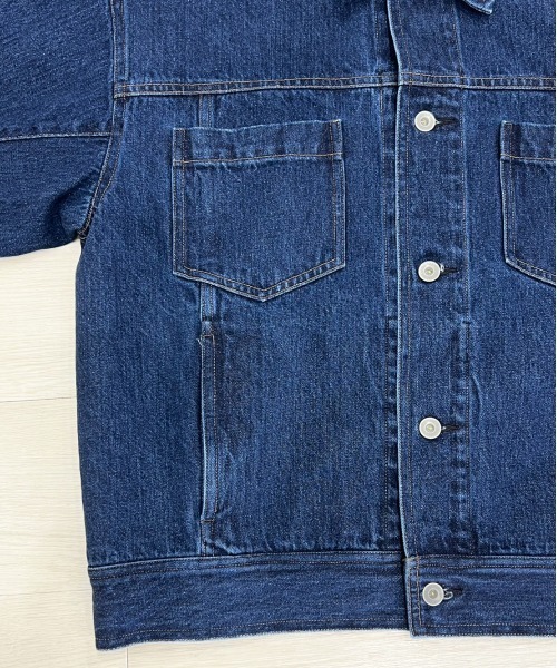 KIIT(キート)の「KIIT キート / G-J TYPE BLOUSON オーバーサイズ デニムブルゾン(セットアップ) / KIN-Y58-009(デニムジャケット・メンズ・ライトインディゴブルー/インディゴブルー・3/2)」の6枚目の写真