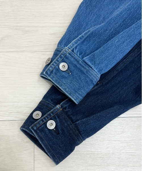 KIIT(キート)の「KIIT キート / G-J TYPE BLOUSON オーバーサイズ デニムブルゾン(セットアップ) / KIN-Y58-009(デニムジャケット・メンズ・ライトインディゴブルー/インディゴブルー・3/2)」の10枚目の写真