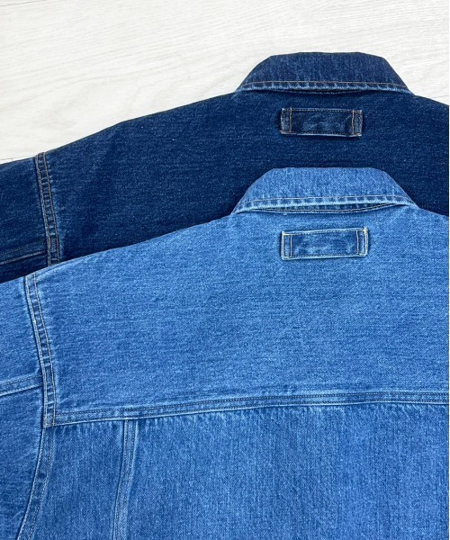 KIIT(キート)の「KIIT キート / G-J TYPE BLOUSON オーバーサイズ デニムブルゾン(セットアップ) / KIN-Y58-009(デニムジャケット・メンズ・ライトインディゴブルー/インディゴブルー・3/2)」の4枚目の写真