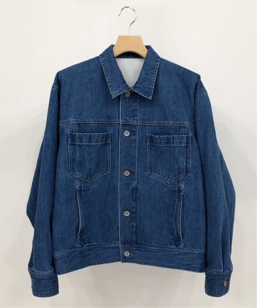KIIT(キート)の「KIIT キート / G-J TYPE BLOUSON オーバーサイズ デニムブルゾン(セットアップ) / KIN-Y58-009(デニムジャケット・メンズ・ライトインディゴブルー/インディゴブルー・3/2)」の5枚目の写真