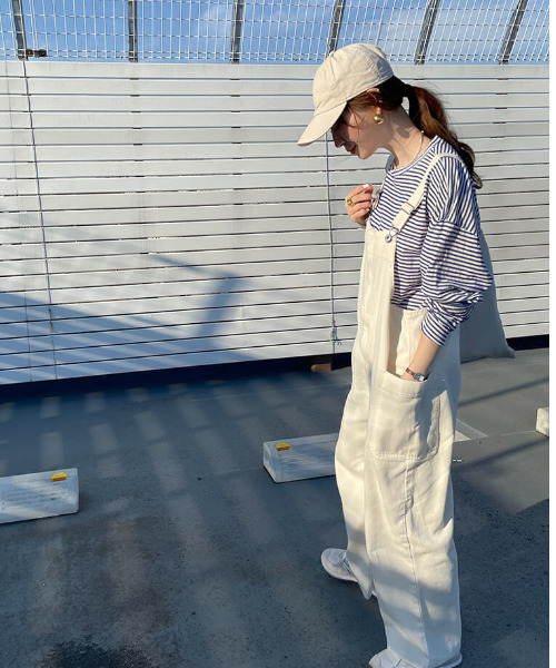 ISOOK(アイスー)の「Sheer border long TEE / シアーボーダーロンT(meg select)(Tシャツ/カットソー・レディース・ブルー/ミント・FREE)」の8枚目の写真