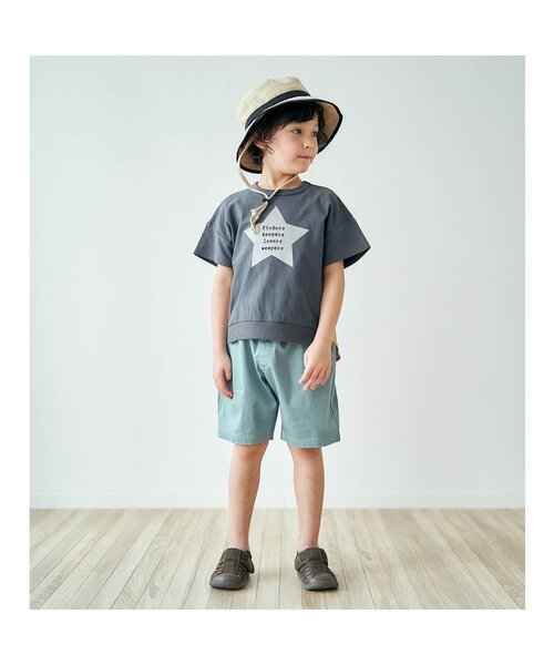 apres les cours(アプレレクール)の「スターパッチハーフパンツ 5分丈_ストレッチ(その他パンツ・キッズ・ブラウン/ブルー・90/100/110/120/80/130/140)」の3枚目の写真