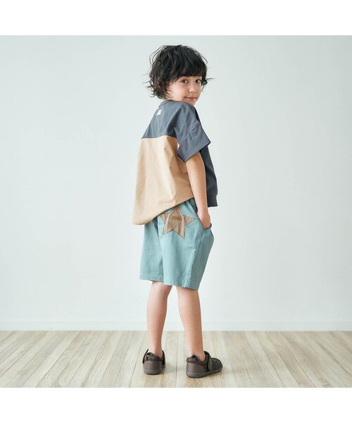 apres les cours(アプレレクール)の「スターパッチハーフパンツ 5分丈_ストレッチ(その他パンツ・キッズ・ブラウン/ブルー・90/100/110/120/80/130/140)」の4枚目の写真