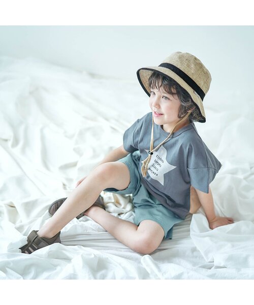 apres les cours(アプレレクール)の「スターパッチハーフパンツ 5分丈_ストレッチ(その他パンツ・キッズ・ブラウン/ブルー・90/100/110/120/80/130/140)」の5枚目の写真