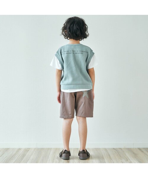 apres les cours(アプレレクール)の「スターパッチハーフパンツ 5分丈_ストレッチ(その他パンツ・キッズ・ブラウン/ブルー・90/100/110/120/80/130/140)」の7枚目の写真