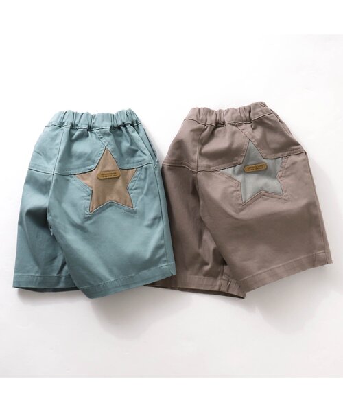 apres les cours(アプレレクール)の「スターパッチハーフパンツ 5分丈_ストレッチ(その他パンツ・キッズ・ブラウン/ブルー・90/100/110/120/80/130/140)」の8枚目の写真